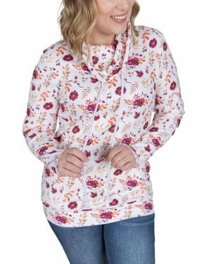 Michelle Mae Soft Funnel Neck Top - Red