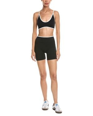 Marion 2Pc 5.5In Contrast Bra & High Rise Yoga Short Set - Black