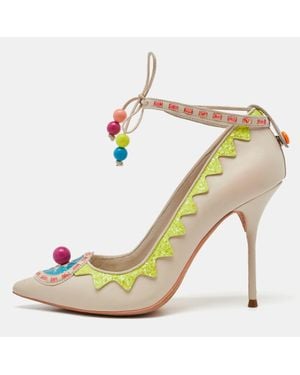 Sophia Webster Leather Remmie Ankle Tie Pumps - Natural