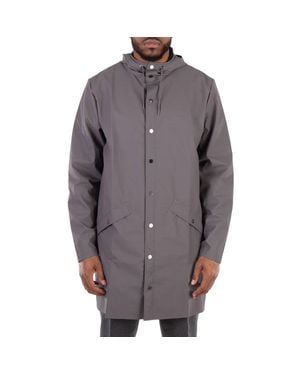 Rains Lightweight Waterproof Long Jacket - Brown