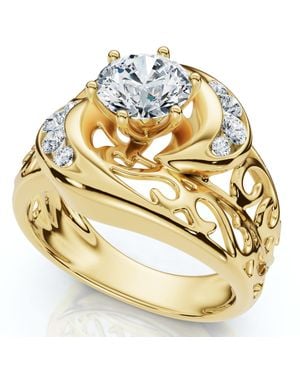 Pompeii3 1Ct Whirlpool Diamond Engagement Ring 14K Lab Grown - Metallic