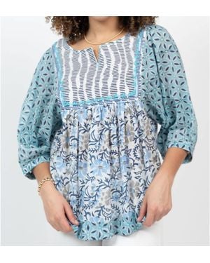 Ivy Jane Three-Quarter Sleeves Top - Blue