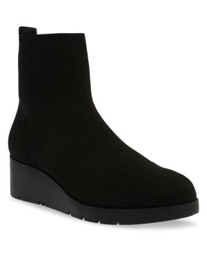 Anne Klein Quest Boots Pull On Wedge Heel Bootie Lion463 - Black