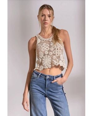 Elan Blake Crochet Tank Top - Blue