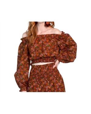 Olivia James the Label Gia Long Sleeve Top - Brown
