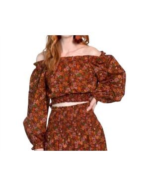 Olivia James the Label Gia Long Sleeve Top - Brown