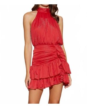 Mustard Seed Halter Neck Mini Dress - Red