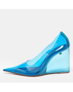 AMINA MUADDI Pvc Ane Wedge Pumps - Blue