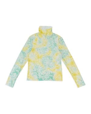 CALLIPYGIAN Textured Tie Dye Turtleneck - Green