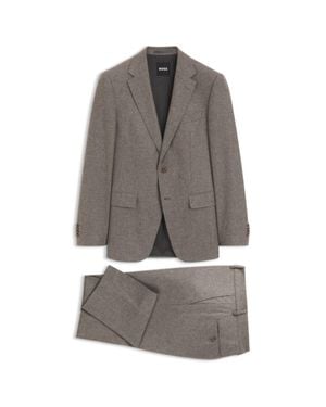 BOSS Patterned Slim-Fit Suit - Gray