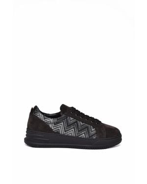 Missoni Fabric And Suede Sneakers - Black