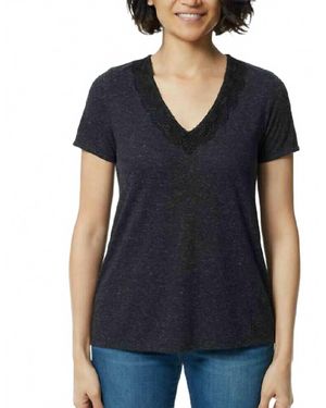 Ella Moss V-Neck Lace Top - Blue