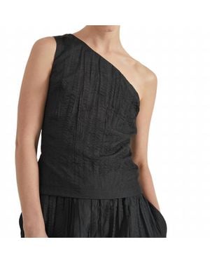 Third Form Rolling Wave One Shoulder Top - Black