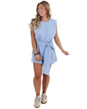 TCEC The Go-To Tie Romper - Blue