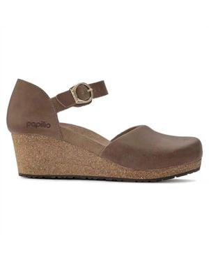Birkenstock Mary Ring Buckle Leather Sandals - Gray