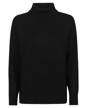 Drumohr Merino Over Turtle Neck Sweater - Black