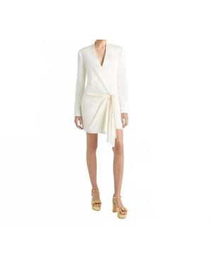 Cinq À Sept Irma Satin Tie Front Mini Dress - White
