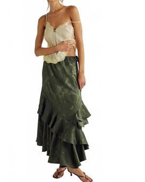 Free People Autumn Promenade Maxi Skirt - Green