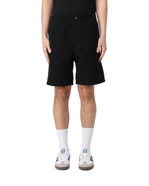 A.P.C. Cotton Shorts With Elastic Waistband - Black