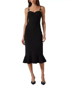 Astr Adana Bustier Dress Stretch Bow Detail Pall425 - Black