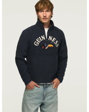 Lucky Brand Sherpa Guinness Half Zip Pullover - Blue