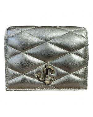Jimmy Choo Farone Metallic Leather Card Case Wallet