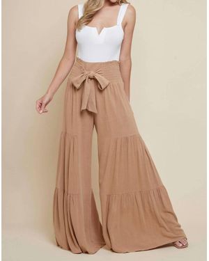 Saints & Hearts Go With The Flow Smocked Waist Pants - Natural