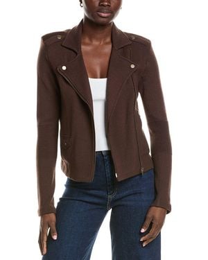 Minnie Rose Knit Moto Jacket - Brown