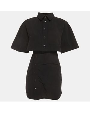 Jacquemus Crepe Twisted Shirt Dress - Black