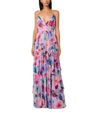 Liv Foster Zoey Mesh Long Dress - Purple