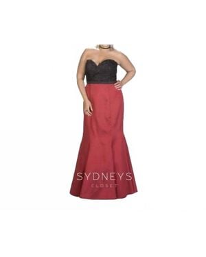 Sydney's Closet =Strapless Mermaid Gown - Red