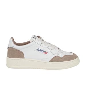 Autry Medalist Low Calf Leather Suede Sneakers - White
