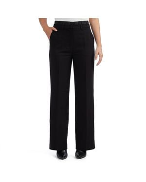 Ellen Tracy Straight Leg Pant With Satin Waistband - Black