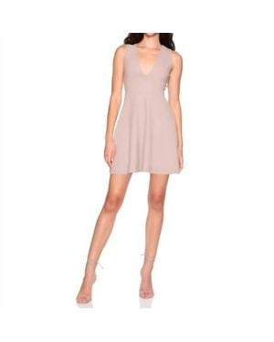 Susana Monaco Sleeveless V-Neck Flare Mini Dress - Pink