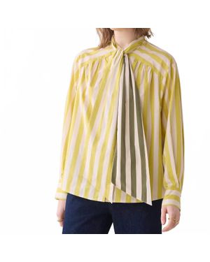 Summum Contrast Bow Tie Blouse - Yellow