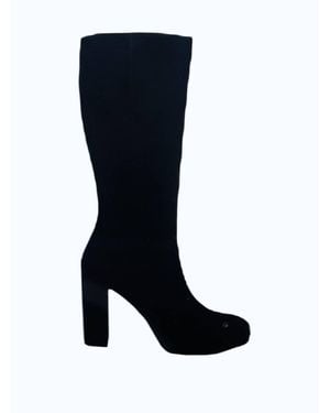 Nero Giardini Velour Suede High Heel Boot - Black