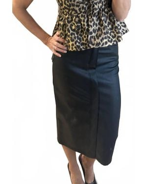 Fate Faux Leather Midi Skirt - Black