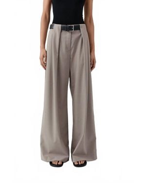 St. Agni Pleat Loop Pants - Brown