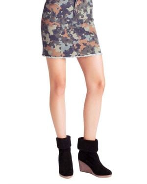 Kensie Printed Mini Skirt - Gray