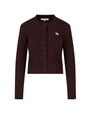 Maison Kitsuné Baby Fox Wool Cardigan - Red
