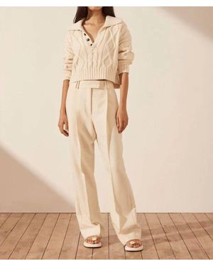 Shona Joy Mercure Button Up Cable Sweater - Natural