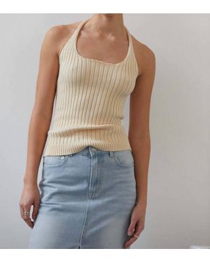 Crescent Elena Halter Knit Top - Blue