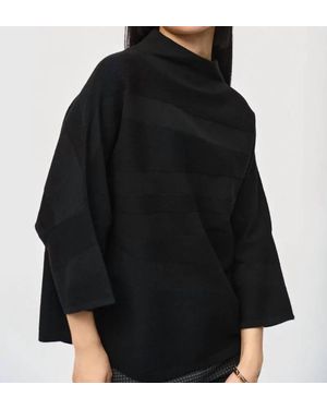Joseph Ribkoff Empress Mock Neck Boxy Top - Black