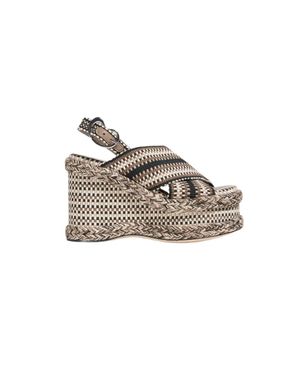Amambaih Woven Platform Sandals - White