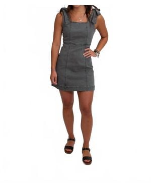 Miou Muse Tie On Sleeve Mini Dress - Black