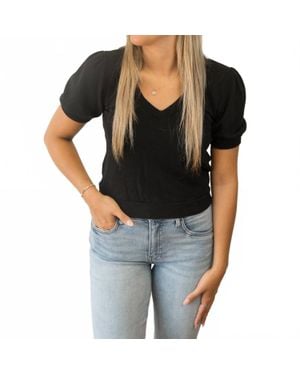 Project Social T Puff Sleeve Pullover Top - Black