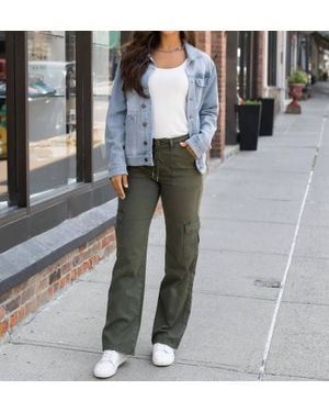 Grace and Lace Boyfriend Denim Jacket - Gray