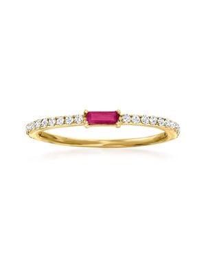 RS Pure Ross-Simons Ruby And Diamond Ring - Red