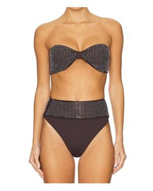 Beach Riot Paula Rhinestone Bra - Black