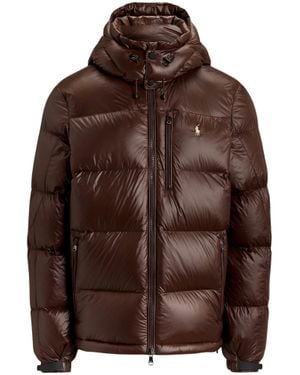 Polo Ralph Lauren Glossy Insulated Quilted Bomber Jacket - Brown